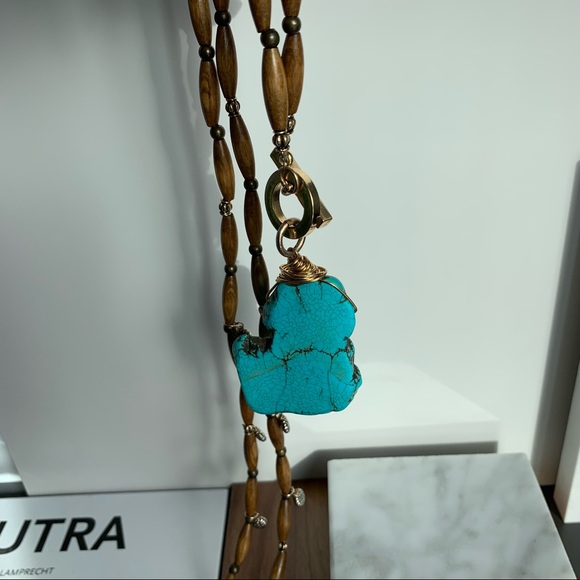 Turquoise Necklace from Montezuma Costa Rica Hand made - Picture 4 of 6